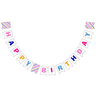 Bannière À Fanions Joyeux anniversaire coloré Fête des Garçons
