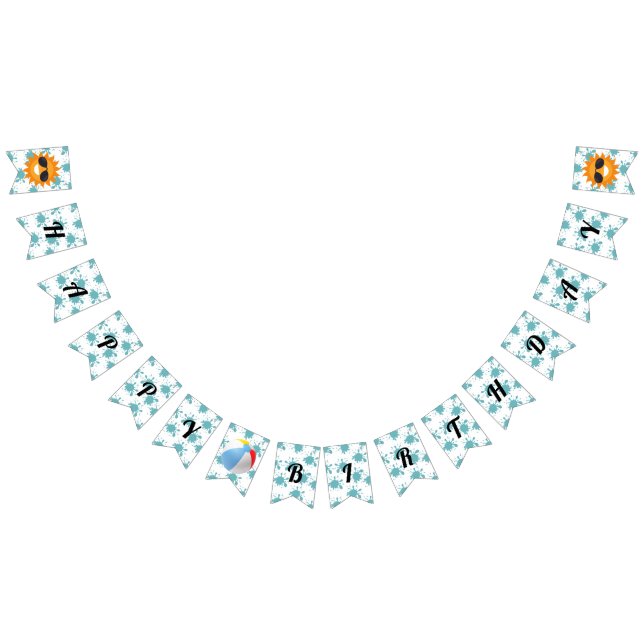 Bannière À Fanions Joyeux Anniversaire dans la piscine à éclaboussure (Tout)