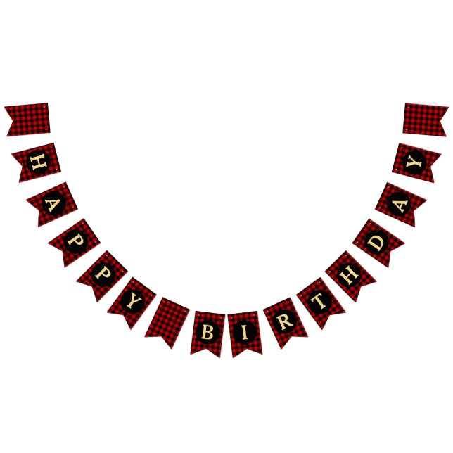 Bannière À Fanions Joyeux anniversaire de Joyeux Noël rouge et noir (Tout)