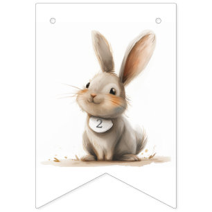 Bannière À Fanions Joyeux Anniversaire Enfants Bunny Anniversaire ros