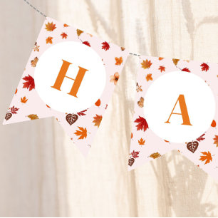 Bannière À Fanions Joyeux Anniversaire Floral Automne
