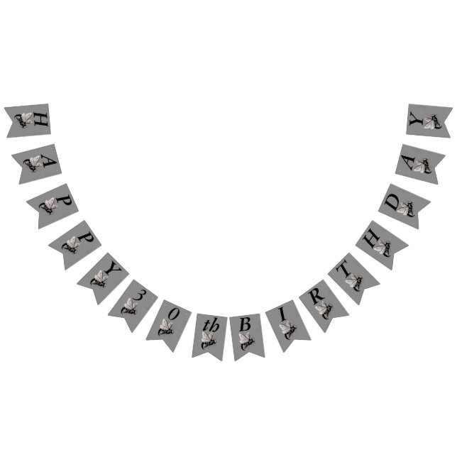 Bannière À Fanions Joyeux Anniversaire Gothique Gros Crâne d'abeille  (Tout)