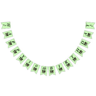 Bannière À Fanions Joyeux Anniversaire Musicien noir Chats Jouer de l