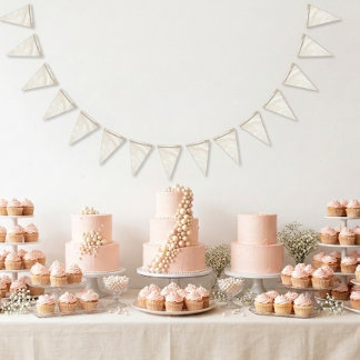 Bannière À Fanions Joyeux Anniversaire Perle Et Paillettes Dorées