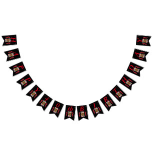 Bannière À Fanions Joyeux Anniversaire Red Hearts Queen Play Card