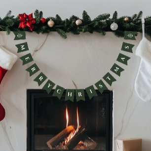 Bannière À Fanions Joyeux décor de Noël Simple moderne