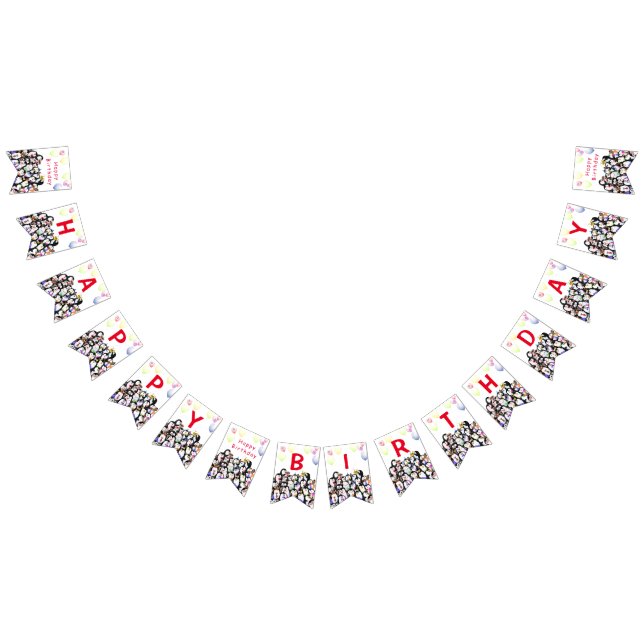 Bannière À Fanions Joyeux dessin de la fête des pingouins - Joyeux an (Tout)