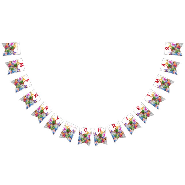 Bannière À Fanions Joyeux dessin de Noël Gnome Party - Amusant (Tout)