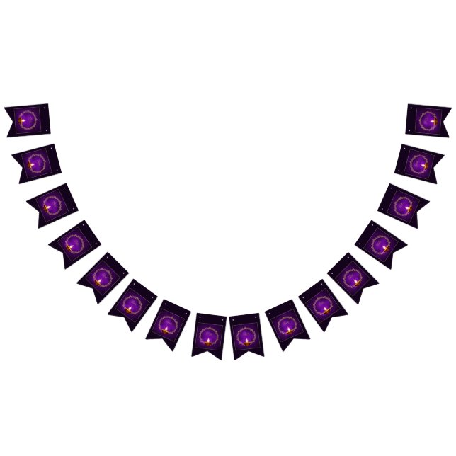 Bannière À Fanions Joyeux Diwali violet (Tout)