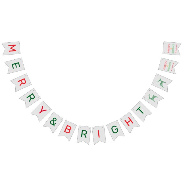Bannière À Fanions Joyeux et brillant pull de Noël (Tout)