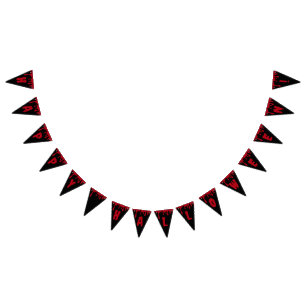 Bannière À Fanions Joyeux Halloween Éffrayant Rouge Black Driving Blo