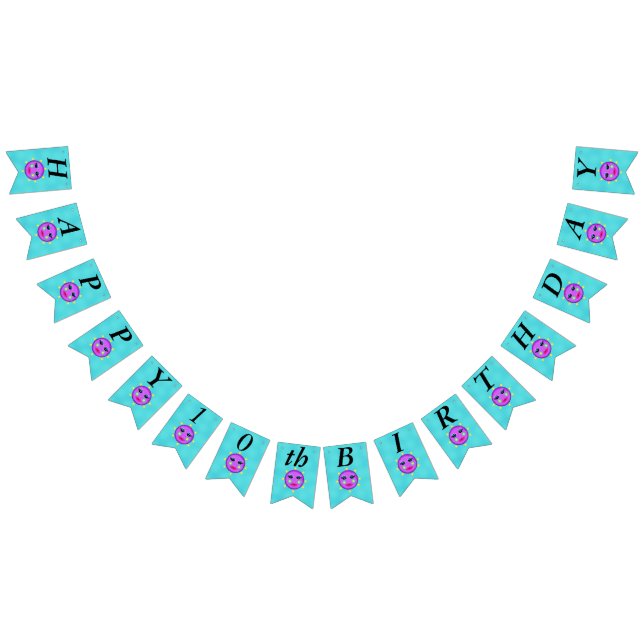 Bannière À Fanions Joyeux Imaginaire d'anniversaire Purple Lune Yello (Tout)