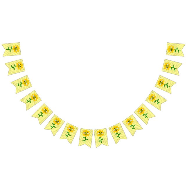 Bannière À Fanions Joyeux Jour des abeilles Anniversaire Bumblebee (Tout)