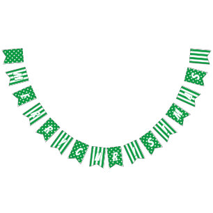Bannière À Fanions Joyeux Noël en vert clair et Motif blanc