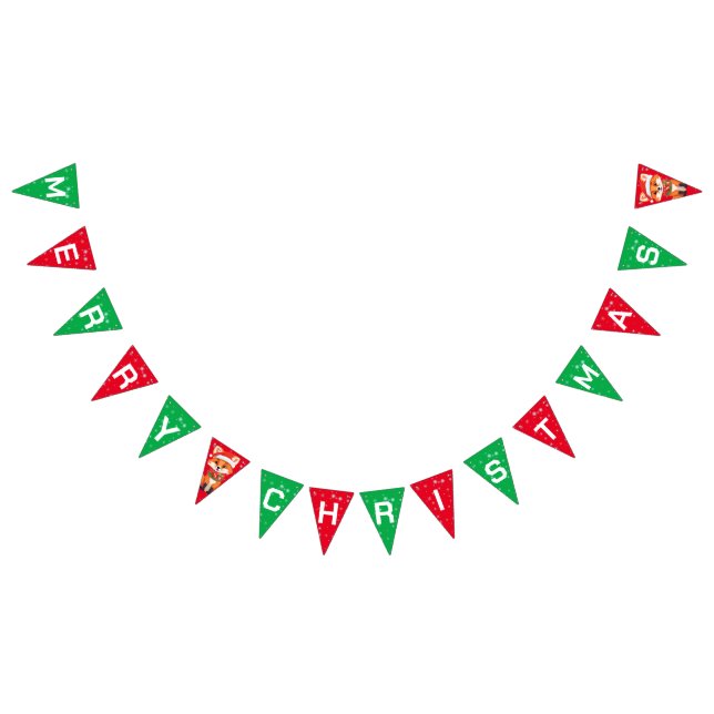 Bannière À Fanions Joyeux Noël Red Fox Père Noël Scarf vacances (Tout)