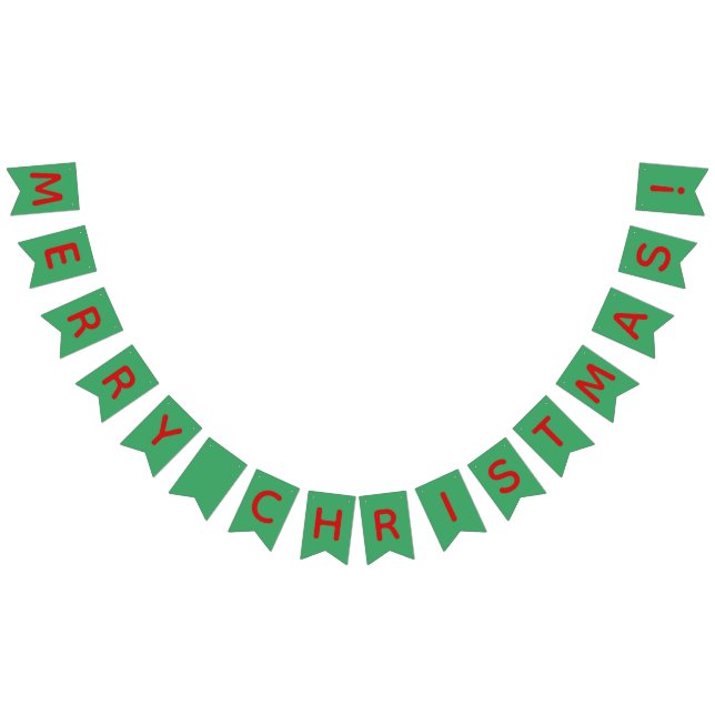 Bannière À Fanions Joyeux Noël rouge et vert (Tout)