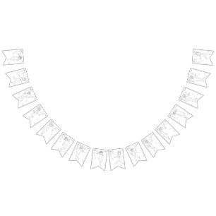 Bannière À Fanions Joyeux Nouvel An B&W Handdraw Dancing Queen