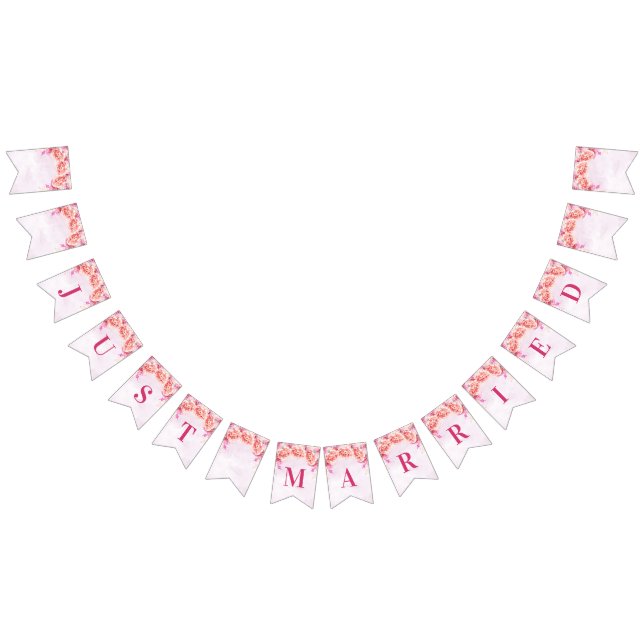 Bannière À Fanions Juste fleurs pourpres mariées d'aquarelle de (Tout)