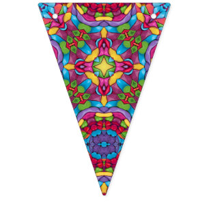 Bannière À Fanions Kaléidoscope pourpre vintage en verre souillé