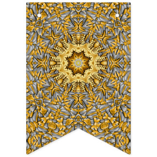 Bannière À Fanions Kaleidoscope Vintage en argent métallique précieux