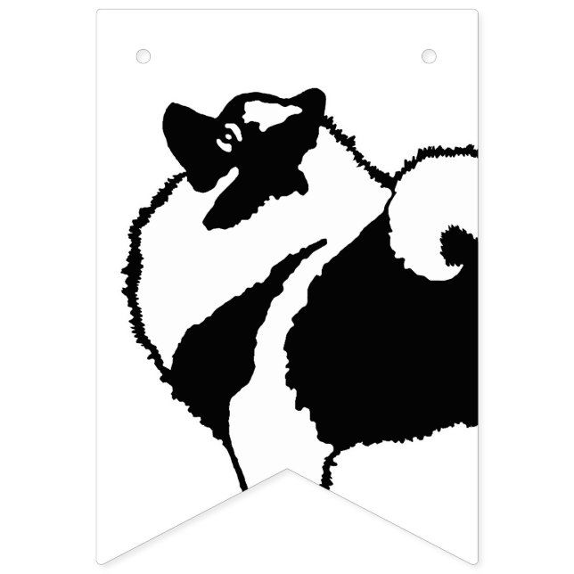 Bannière À Fanions Keeshond Graphics - Cute Original Chig Art (Premier drapeau)