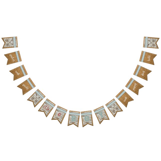 Bannière À Fanions La copie en bois de toile de jute rustique c'est (Tout)