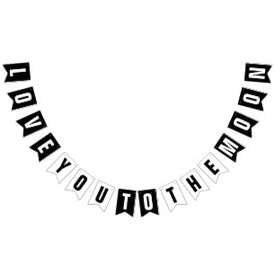 BANNIÈRE À FANIONS LA DÉCORATION MARIAGE MOON VOUS AIME