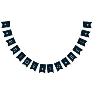 Bannière À Fanions La mariée bleu foncé de la marine Luster sera Fête