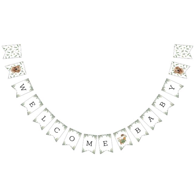 Bannière À Fanions Labrador Retriever Greenery Baby shower Chiot (Tout)