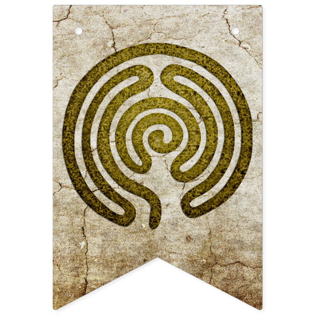 Bannière À Fanions Labyrinthe / labyrinthe - métal antique + votre ba (Premier drapeau)