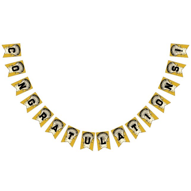 Bannière À Fanions Lacrosse Gold Félicitations Bunting Flags (Tout)