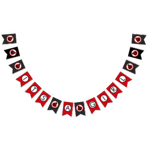 Bannière À Fanions Ladybug C'est une fille Baby shower accrocher la b