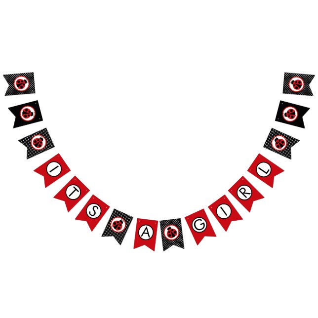 Bannière À Fanions Ladybug C'est une fille Baby shower accrocher la b (Tout)