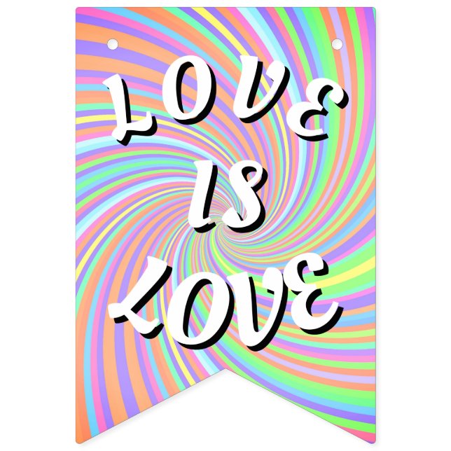 Bannière À Fanions L'amour est l'amour de la fierté (Premier drapeau)