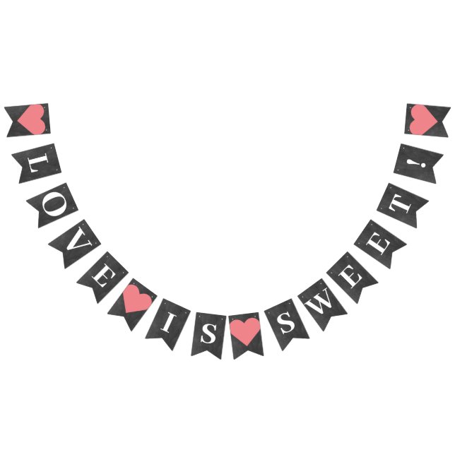 Bannière À Fanions L'amour est table de dessert Mariage sucré (Tout)