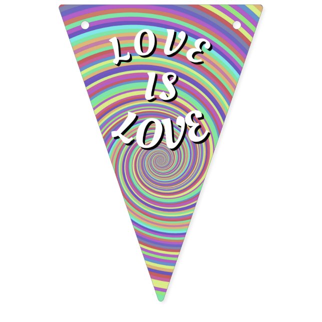 Bannière À Fanions L'Amour Est Une Fierté D'Amour (Premier drapeau)