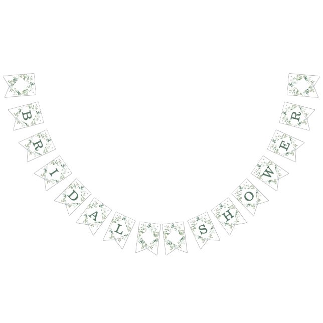 Bannière À Fanions Lancement de fiançailles botanique moderne Eucalyp (Tout)