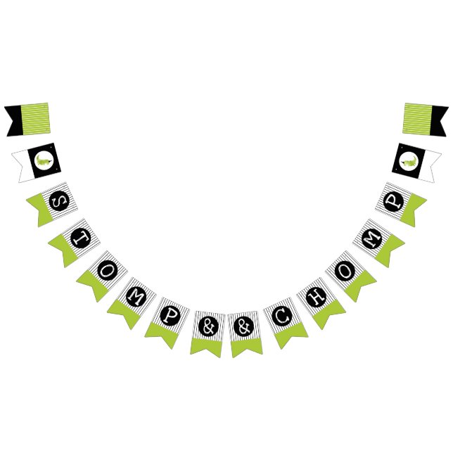 Bannière À Fanions L'anniversaire de dinosaure frappent du pied et (Tout)