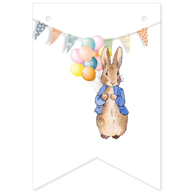 Bannière À Fanions Lapin classique en veste bleue (Premier drapeau)