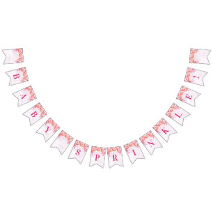 Bannière À Fanions Le bébé arrosent des fleurs d'aquarelle de lavande