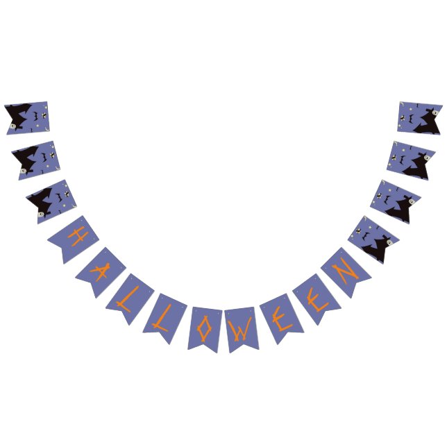 Bannière À Fanions Le fantôme d'Halloween et les sorcières (Tout)