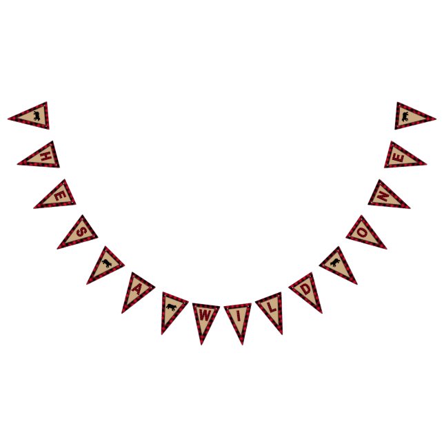 Bannière À Fanions Le premier anniversaire de Lumberjack, Wild One (Tout)