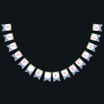 Bannière À Fanions Lemons Positano 50 & Fabulous 50th Birthday Party<br><div class="desc">Citrons Amalfi Carreaux bleus bottant des drapeaux de bannière. Montré ici pour une fête de 50ème anniversaire mais bien sûr la lettrage peut être customisé pour un wedding shower ou baby shower etc.</div>