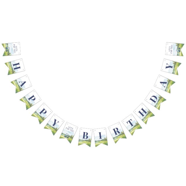 Bannière À Fanions Let's Par-Tee Golf Any Age Birthday (Tout)