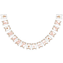 Lettres florales roses Boho sur Baby shower blanc