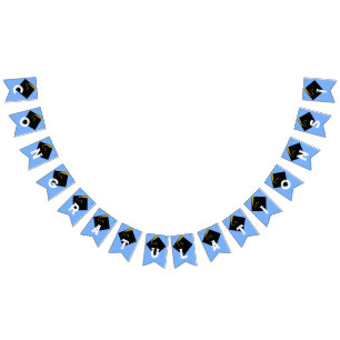 Bannière À Fanions Light Blue Graduation Félicitations Idée de fête