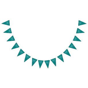 Bannière À Fanions Logo d'entreprise sur le triangle vert Turquoise