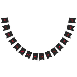 Bannière À Fanions logo h et m rouge sur un arrière - plan noir