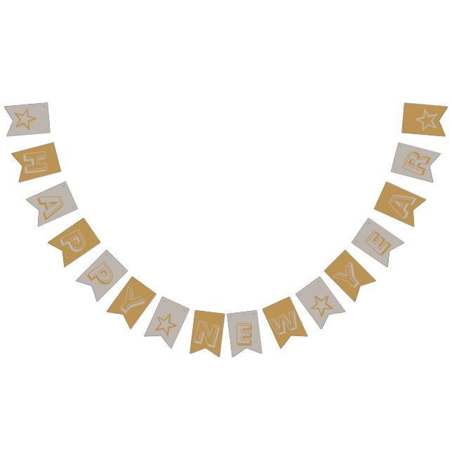 Bannière À Fanions L'or et l'argent Bonne année (Tout)