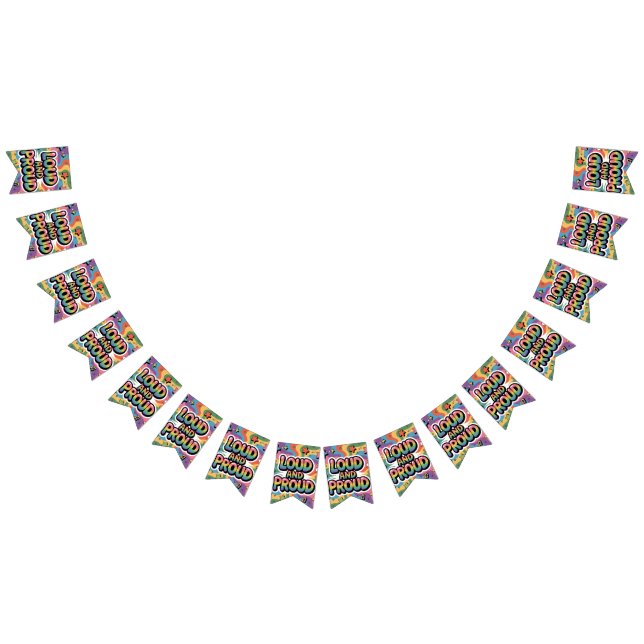 Bannière À Fanions LOUD AND PROUD | LGBTQ+ Pride Ally (Tout)